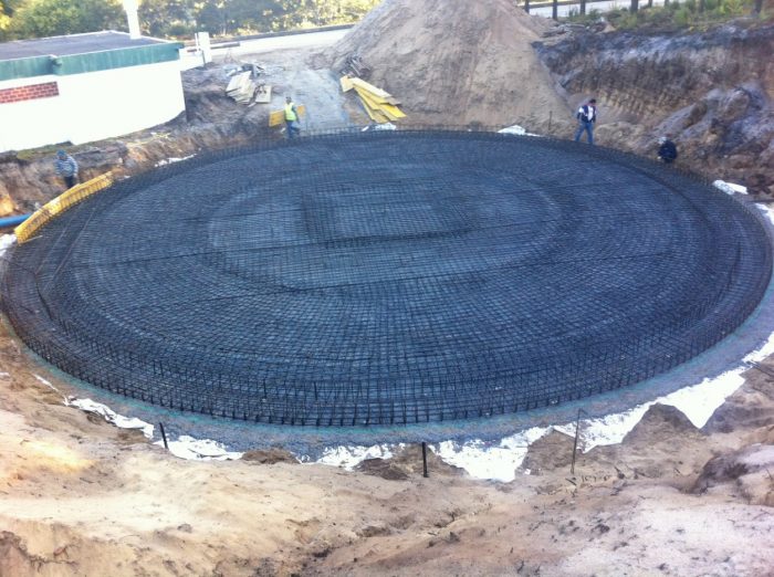 Base do Depósito, com armadura de betão Construção de Reservatório de Água Público - pre-fabricados